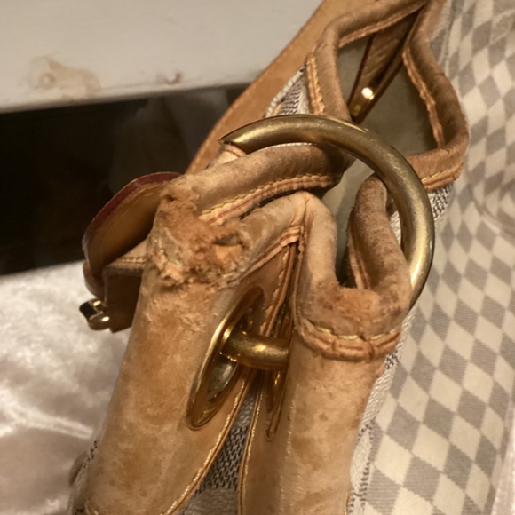 Authentic Louis Vuitton Galleria PM leather hobo DAMIER AZUR handbag - Picture 11 of 13